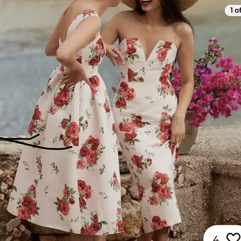Anthropologie Sachin & Babi Nora Rose Strapless Notch- Neck Trafetta